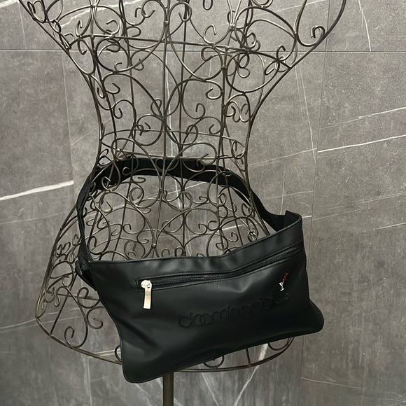 Bloomingdale's Handbags - Bloomingdales Martini Glass Logo Flat Black Fanny Pack Bum Sack Waitress Pouch